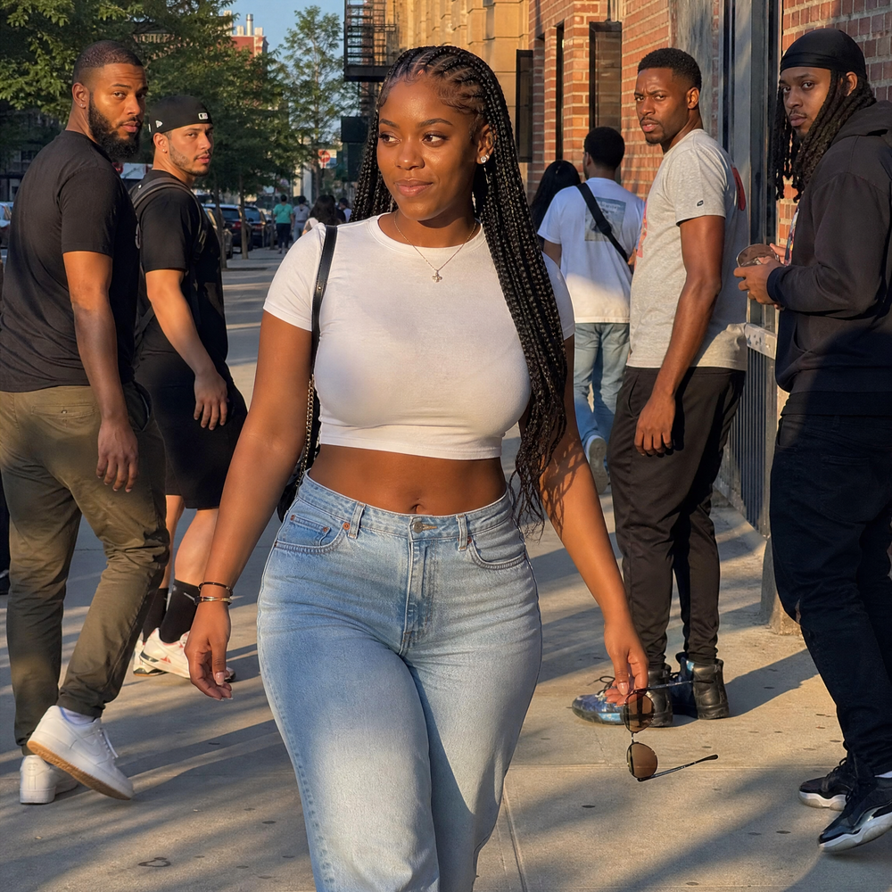Every head turns when she walks by