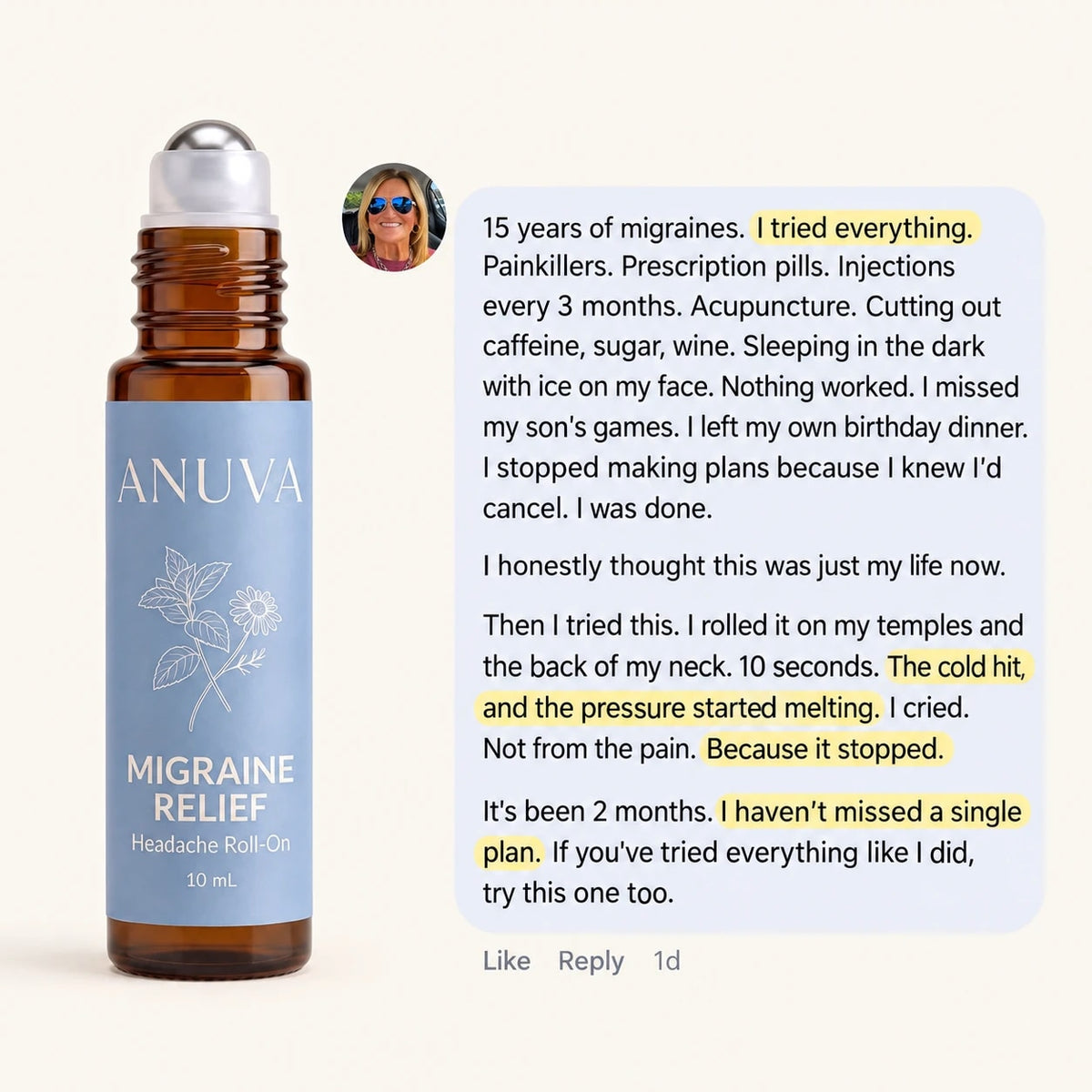 Anuva Migraine Relief Roll-On